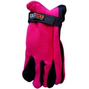 Sport World Blue Unisex Winter Fleece Gloves With Strap